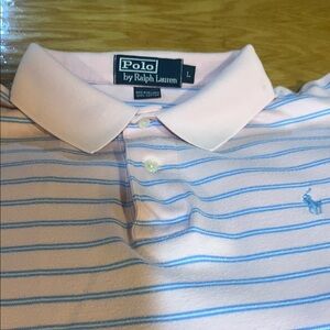 Ralph Lauren Pink Polo with Blue Accents